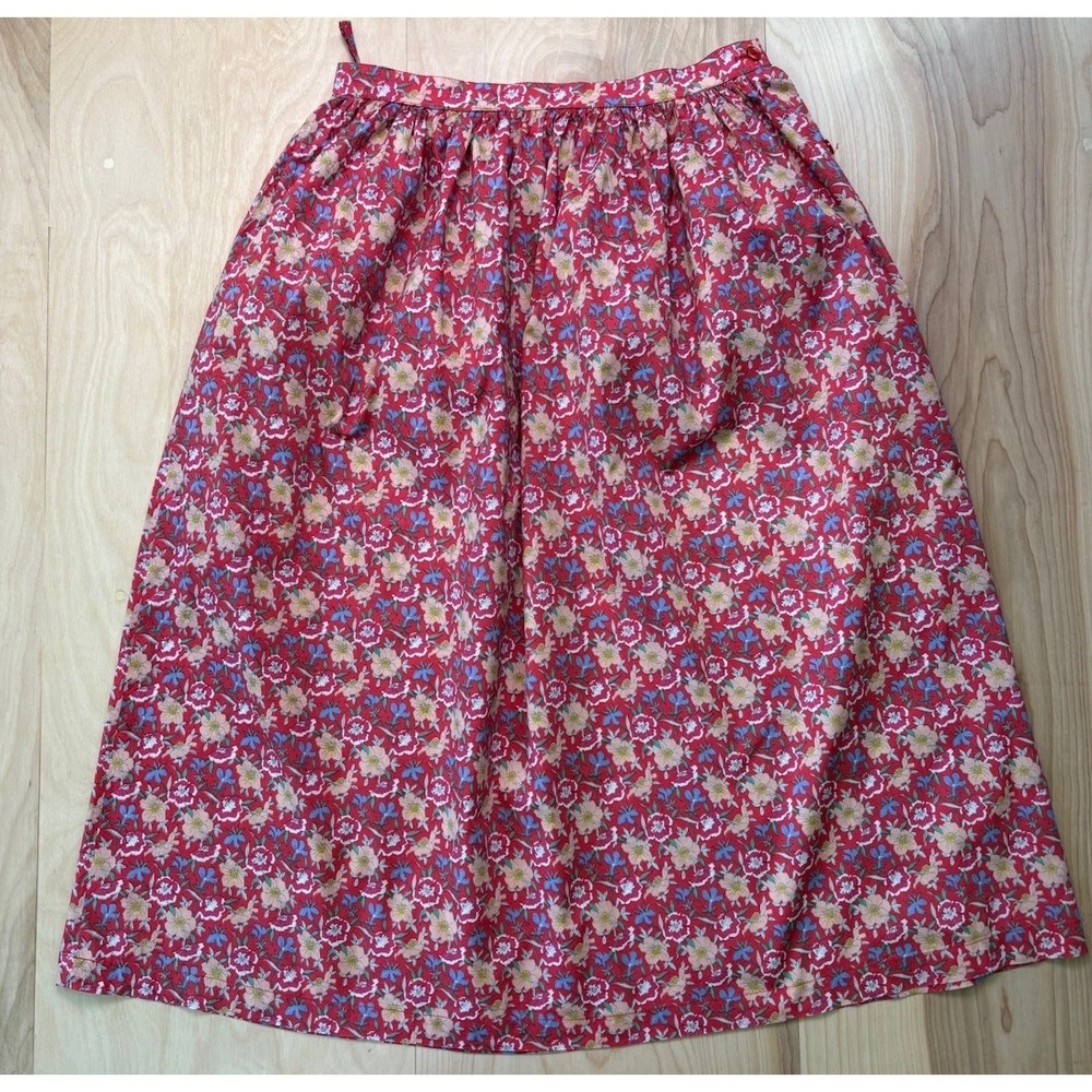 liberty Red Floral Midi Skirt